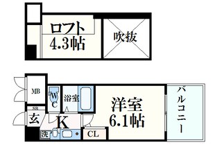 エステムコート三宮駅前ラドゥーの物件間取画像